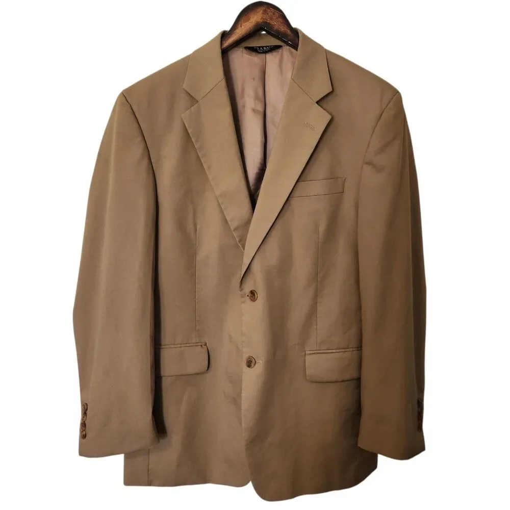 Jos. A. Bank Mens Light Brown Cotton Blend Sport Coat Blazer Jacket Size 41R